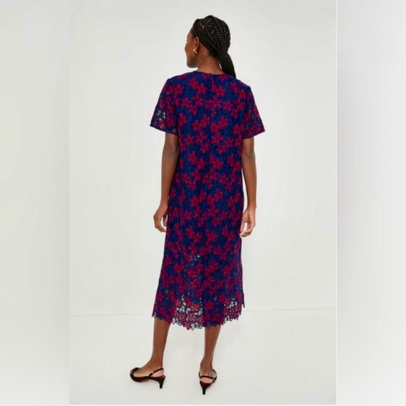 Tuckernuck Midnight Floral Lace Seraphina Dress Navy & Red NWT - Picture 7 of 8